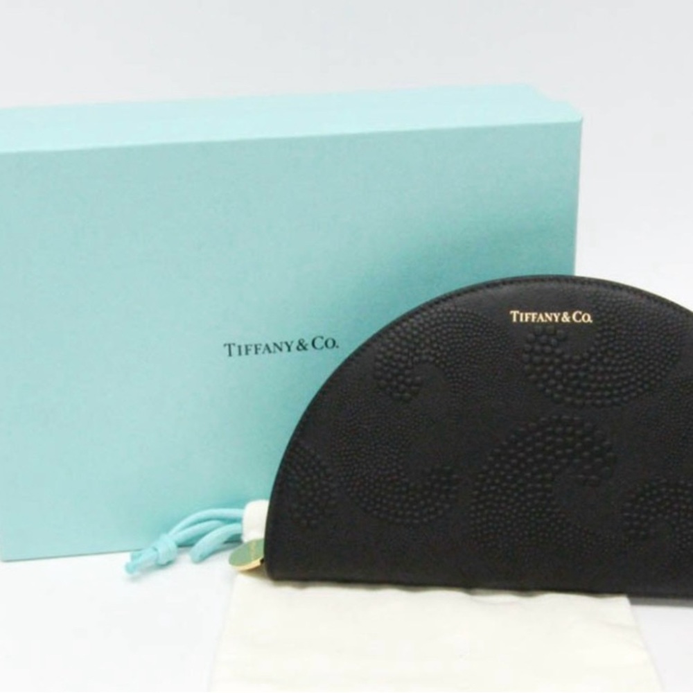 Authentic Brand New Tiffany and Company Smooth Leather Half Moon wristlet